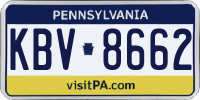 PA license plate KBV8662