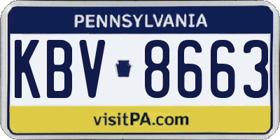 PA license plate KBV8663