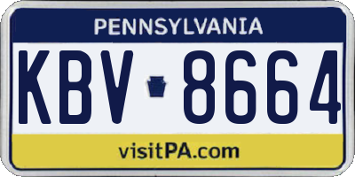 PA license plate KBV8664