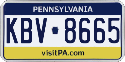 PA license plate KBV8665