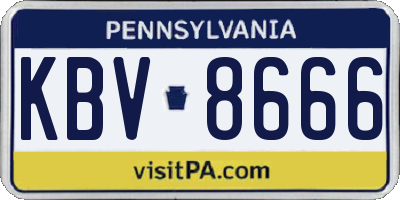 PA license plate KBV8666