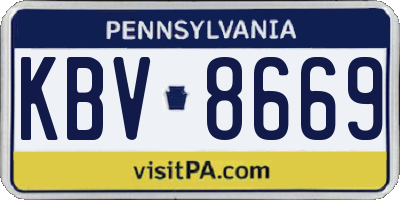 PA license plate KBV8669
