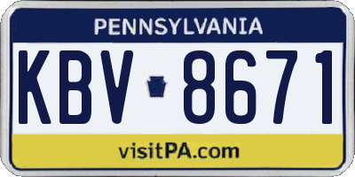 PA license plate KBV8671