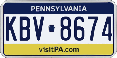 PA license plate KBV8674