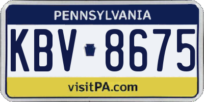 PA license plate KBV8675