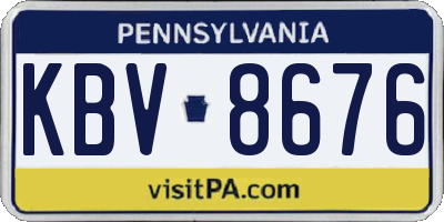 PA license plate KBV8676