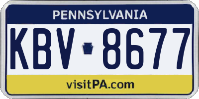 PA license plate KBV8677
