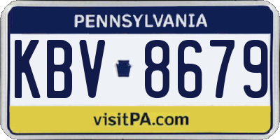 PA license plate KBV8679