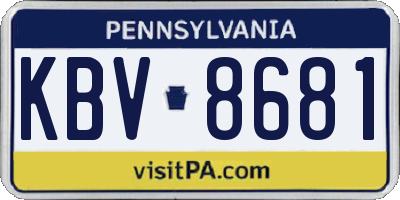 PA license plate KBV8681
