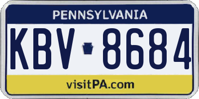 PA license plate KBV8684