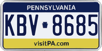 PA license plate KBV8685