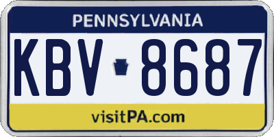 PA license plate KBV8687