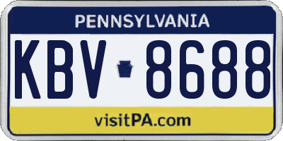 PA license plate KBV8688