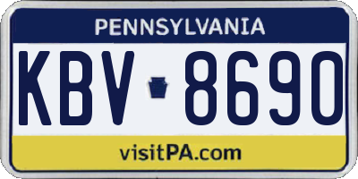 PA license plate KBV8690