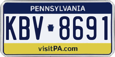 PA license plate KBV8691
