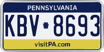 PA license plate KBV8693