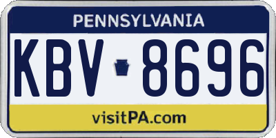 PA license plate KBV8696