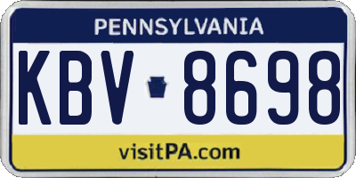 PA license plate KBV8698