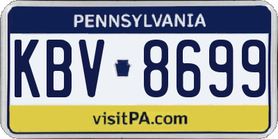 PA license plate KBV8699