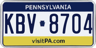 PA license plate KBV8704
