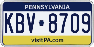 PA license plate KBV8709