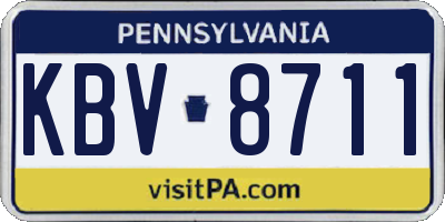 PA license plate KBV8711