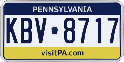 PA license plate KBV8717