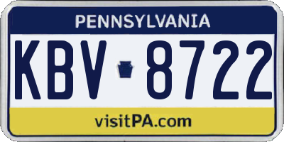 PA license plate KBV8722