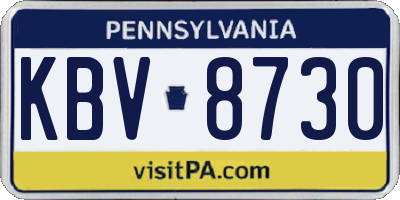 PA license plate KBV8730