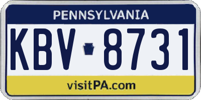 PA license plate KBV8731