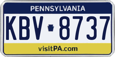PA license plate KBV8737