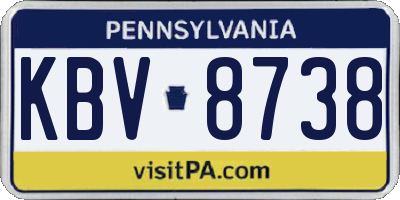 PA license plate KBV8738