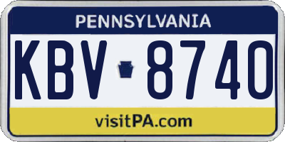 PA license plate KBV8740
