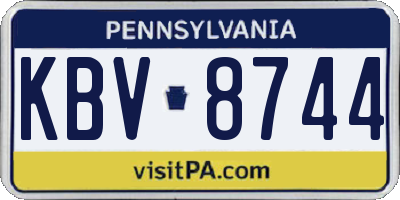 PA license plate KBV8744