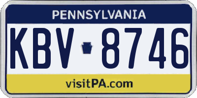 PA license plate KBV8746