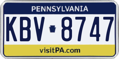 PA license plate KBV8747