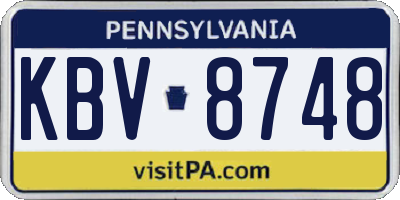PA license plate KBV8748