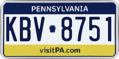 PA license plate KBV8751