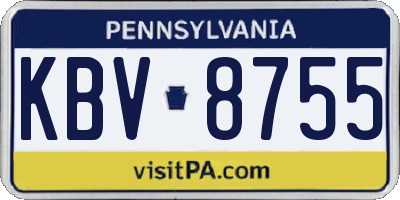 PA license plate KBV8755