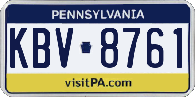 PA license plate KBV8761