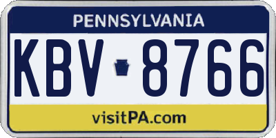 PA license plate KBV8766