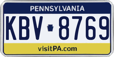 PA license plate KBV8769