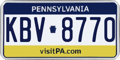PA license plate KBV8770