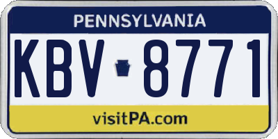 PA license plate KBV8771