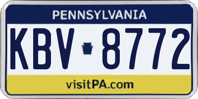 PA license plate KBV8772
