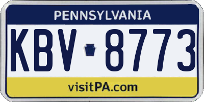 PA license plate KBV8773