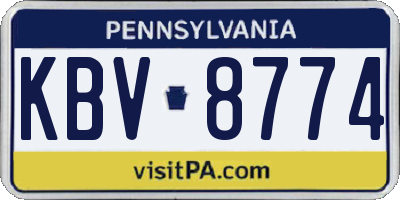 PA license plate KBV8774