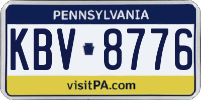 PA license plate KBV8776