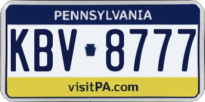 PA license plate KBV8777