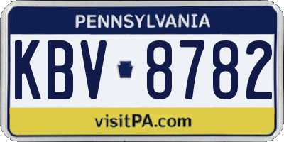 PA license plate KBV8782